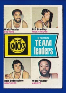 KNICKS TEAM LEADERS FRAZIER BILL BRADLEY 1974-75 TOPPS #93 VG-EX (OC) NO CREASES - Picture 1 of 2