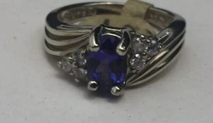 tanzanite ring 14k white gold - Picture 1 of 3