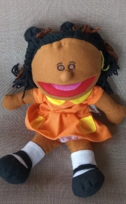 Oriental Trading Co Happy Kids Hand Puppet - African American Girl Orange Dress  - Image 1 of 2