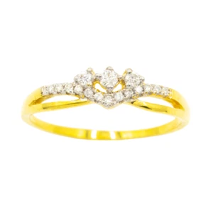 Anillo de ala de pájaro oro 9k 1,2 gramos diamante natural 0,16 quilates... - Imagen 1 de 6