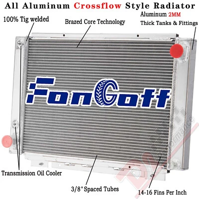 CU64TB 3Row Aluminum Radiator Fit 1961-1966 Ford Thunderbird T-Bird 6.4L 7.0L V8 - Image 1 of 4