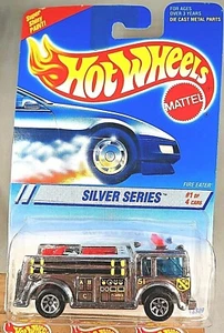 1995 Hot Wheels #322 Silver Series 1/4 FIRE-EATER Fire Truck Chrome w7Sp Variant - Picture 1 of 5