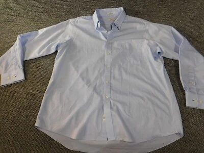 Izod Shirt Mens 17 blue regular fit wrinkle free twill button up classic - Image 1 of 4