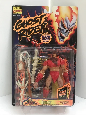 MARVEL COMICS GHOST RIDER 5” OUTCAST ACTION FIGURE TOYBIZ 1996 GLOW IN THE DARK Cover