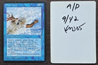 SIGNED MTG Magic Ken Meyer Jr Artist Proof _ English Ice Age _ SNOW DEVIL _1/42! - Image 1 of 4