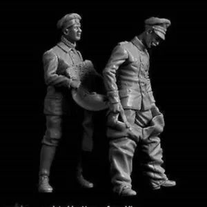 1/32 figuras de resina modelo 2 pilotos de la Fuerza Aérea Alemana en la Primera Guerra Mundial sin pintar sin montar - Imagen 1 de 2
