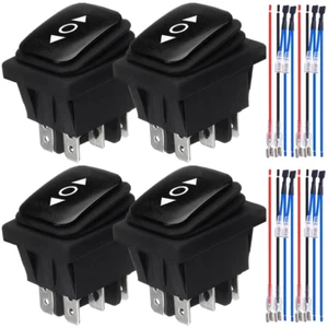 4Pcs Black Momentary Polarity Reverse Switch Waterproof Control Rocker Toggle Sw - Picture 1 of 12