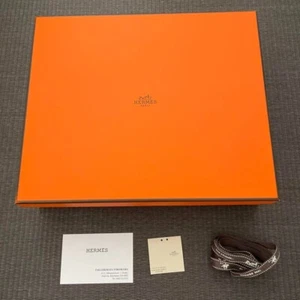 Hermes Orange Empty Gift Box 283 quater 28.5✖️35.5✖️11.5cm Ribbon From Japan - Picture 1 of 4