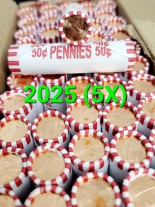 2025 Lincoln SHIELD Cent Penny P Philadelphia - 5X  Rolls - 50coins per roll - Picture 1 of 1