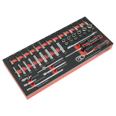 Sealey TBT40 Socket Set with Tool Tray 1/4"Sq Drive 44pc TBTCH - Image 1 of 4