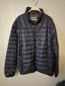Hawke & Co Sport  Mens Lightweight Puffer Down Jacket Black M Packable Full Zip - Picture 1 of 7