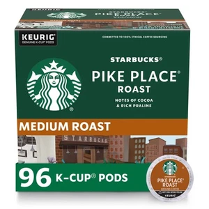 Cápsulas de café Starbucks K-Cup, café tostado medio, tostado Pike Place para Keurig... - Imagen 1 de 8