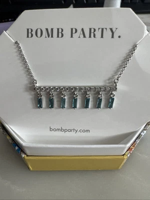 Collar Bomb Party Noviembre Bday 2023 "Fringed Shimmer" RBP4363 Topacio Azul Foto 1 de 3
