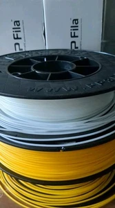 UP Fila Tiertime 3D Filament ABS Część Używane szpule żółto-białe Zobacz opis - Zdjęcie 1 z 9
