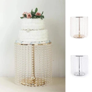 16-Inch tall Crystal Pendants Metal Cake Stand Wedding Party Home Decorations - Picture 1 of 18