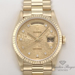 Rolex Day Date 36 mm 18238 Gelbgold 750 Diamanten Automatik Gold - Bild 1 von 1