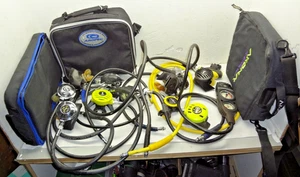 Lot Scuba Diving Dive Regulators 1st & 2nd Stage Octopus Console Bags SUUNTO - Picture 1 of 10