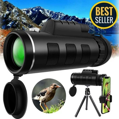 80X100 Monokular Teleskop Stativ Telefon Kamera Starscope Jagd Wandern Fernrohr - Bild 1 von 4