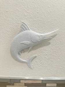 Swordfish Marlin Wall Mount Sculpture 9x9 - Coastal Nautical Fish Wall Decor - Picture 1 of 5