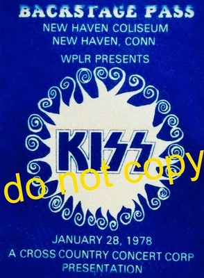 Kiss, backstage pass. New Haven Colosseum, CT  1/28/78 - Image 1 of 2