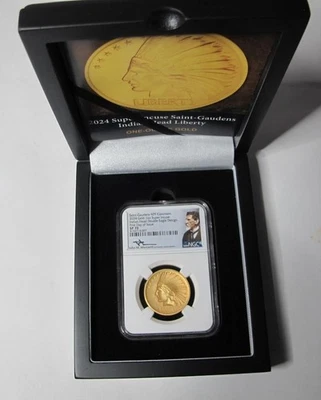 Super Incuse Saint Gaudens 2024 1 OZ Águila doble cabeza india dorada NGC SP70 Foto 1 de 4