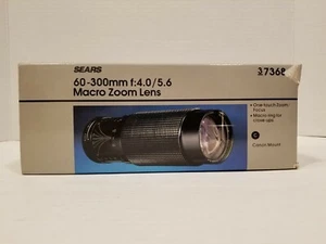 Sears 60-300mm f/4.0-5.6 Macro Zoom Lens C Canon Mount 373684 - Picture 1 of 12