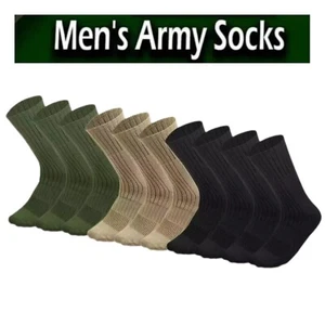 4 Pares Hombres Ejército Militar Bota Calcetines Combate Táctico Trekking Senderismo 10-13 13-15 - Imagen 1 de 5