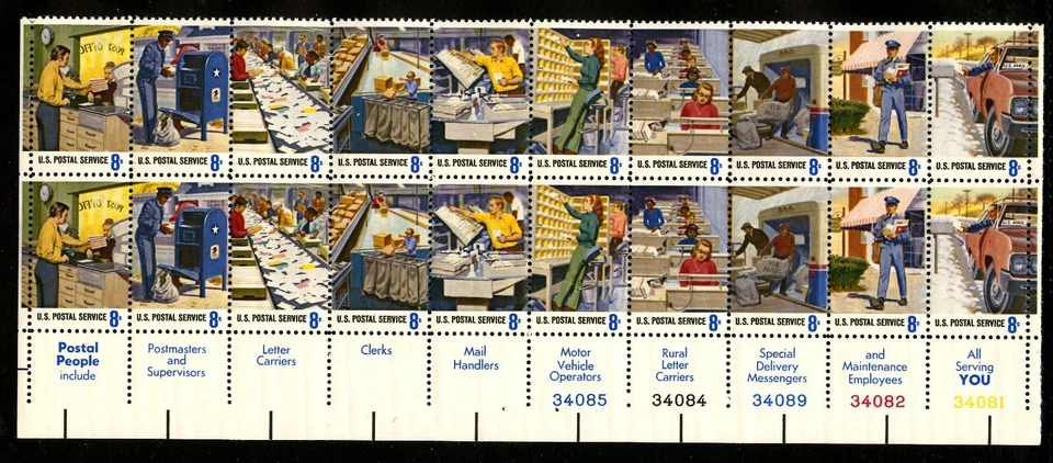US 1498a (1489-98), 1973 POSTAL SERVICE, BOTTOM PBOF20, MNH (US2006) - Image 1 of 1
