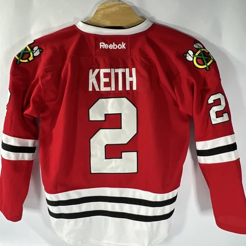 Duncan Keith 2015 Chicago Blackhawks Stanley Cup Champs Reebok Jersey Size 52 Cover