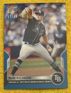 2022 Topps NOW #452 ⚾️ Shane McClanahan ⚾️ Tampa Bay Rays ⚾️ AL Best BLUE 31/49 - Bild 1 von 7