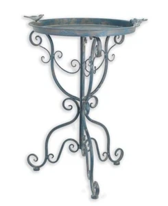 Nouveau Bebedero con Soporte de Hierro en Azul Romántico Decoración de Jardín - Imagen 1 de 1