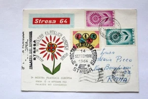 CARTOLINA COMMEMORATIVA MOSTRA FILATELICA EUROPEA STRESA 1964 (F4783) - Picture 1 of 2