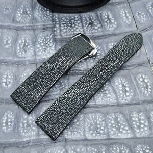 Uhrenarmband 22 mm/18 mm poliertes Rochenleder minimalistisches Design exotisches Leder - Bild 1 von 10