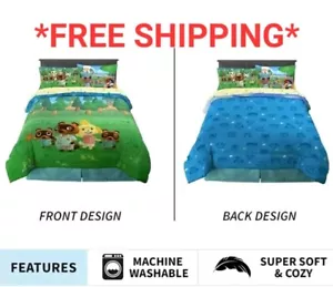 Animal Crossing 5 PC Comforter Sheets Set Twin Size Reversible BED IN A BAG - Picture 1 of 8
