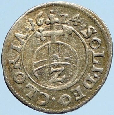 1624 GERMANY Bavaria Kingdom ELECTOR MAXIMILIAN I Silver 2 Kreuzer Coin i97164 - Image 1 of 3