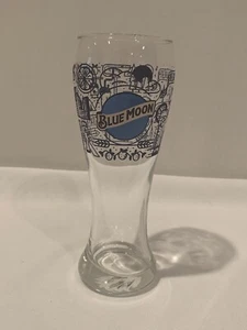 Blue Moon Tall Pilsner Beer Glass DENVER CO. Graphic - Picture 1 of 11