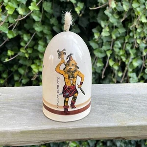 Souvenir SW Arizona Cream Primitive Mud Head Kachina Ceramic Hanging Bell - Picture 1 of 4