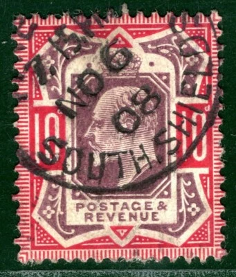GB KEVII DLR Chalky Stamp SG.255 10d *SOUTH SHIELDS* 1908 CDS Cat £75+50% RRED9 - Image 1 of 4