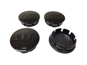 NEW Black JEEP SET OF 4 CENTER WHEEL WHEELS RIM RIMS CAP CAPS HUB HUBS 55MM AM - Bild 1 von 1