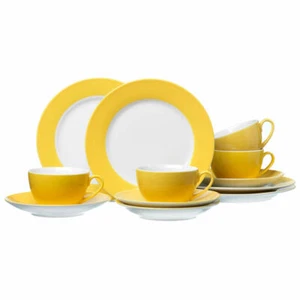 Ritzenhoff & Breker DOPPIO Kaffeeservice 12-tlg. Geschirrset Rund Porzellan Gelb - Bild 1 von 2