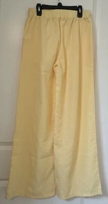 Pantalones para mujer Studio Seven Designs amarillos de pierna ancha ropa de salón talla L nuevos sin etiquetas Foto 1 de 3