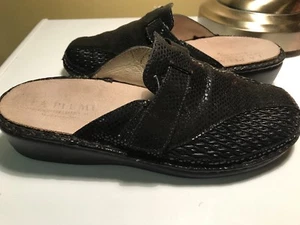 La Plume Leather Slide Slip On Shies Black Comfort Sandals Size 9.5 - Picture 1 of 6