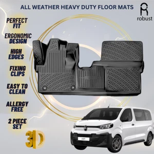 Floor Mats Liners For Citroen Jumpy Spacetourer 2024-2026 All Weather Heavy Duty - Picture 1 of 9