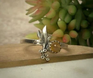 Vintage Silver Ring Hallmark Star 875 Jewelry Ussr Gems Sample Carnelian Soviet - Picture 1 of 8