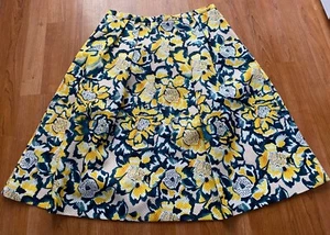 H&M YELLOW FLORAL PRINT A-LINE SKIRT..BRAND NEW..SIZE 16..SUMMER/HOLIDAYS.. - Picture 1 of 4