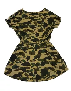 A Bathing Ape Bape Women's Camoflage Dress Short Sleeve Elastic Waist Size M - Picture 1 of 13