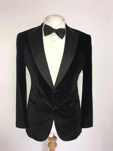 HUGO BOSS - Mens BLACK VELVET TUXEDO JACKET - 38 Reg - WORN ONCE Evening Jacket - Picture 1 of 9