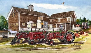 Farmall Tractor Art Print Model M Cub IH Tractor farm barn boys room wall decor - Picture 1 of 1