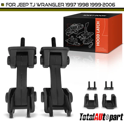 4 piezas cierre de capó y soporte para Jeep Wrangler TJ 1997 1998 1999-2006 delantero Foto 1 de 4