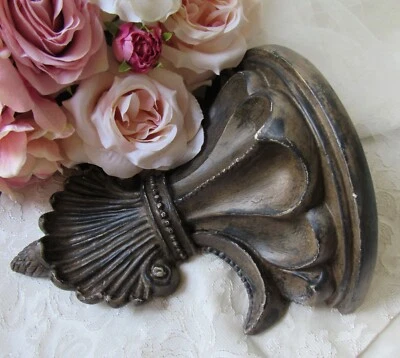 8.5" Wall Sconce Shelf,Ornate,Patina,Leather,Barn,Tuscan,Cottage,Farmhouse,Worn Foto 1 de 4